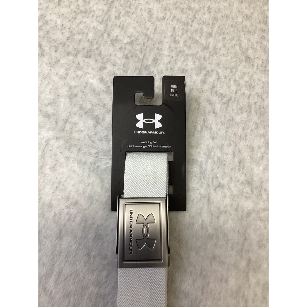 Under Armour Mens Webbing Golf Belt White Reversible Adjustable OSFM 1383935